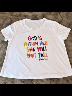 Psalm 46:5 God Is Within Her Christian Graphic Tee Plus Size 1XL